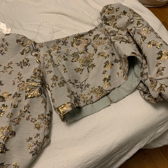 NWT River Island Grey Embroidered Puff Sleeve Top sz US 12 - Picture 5 of 5